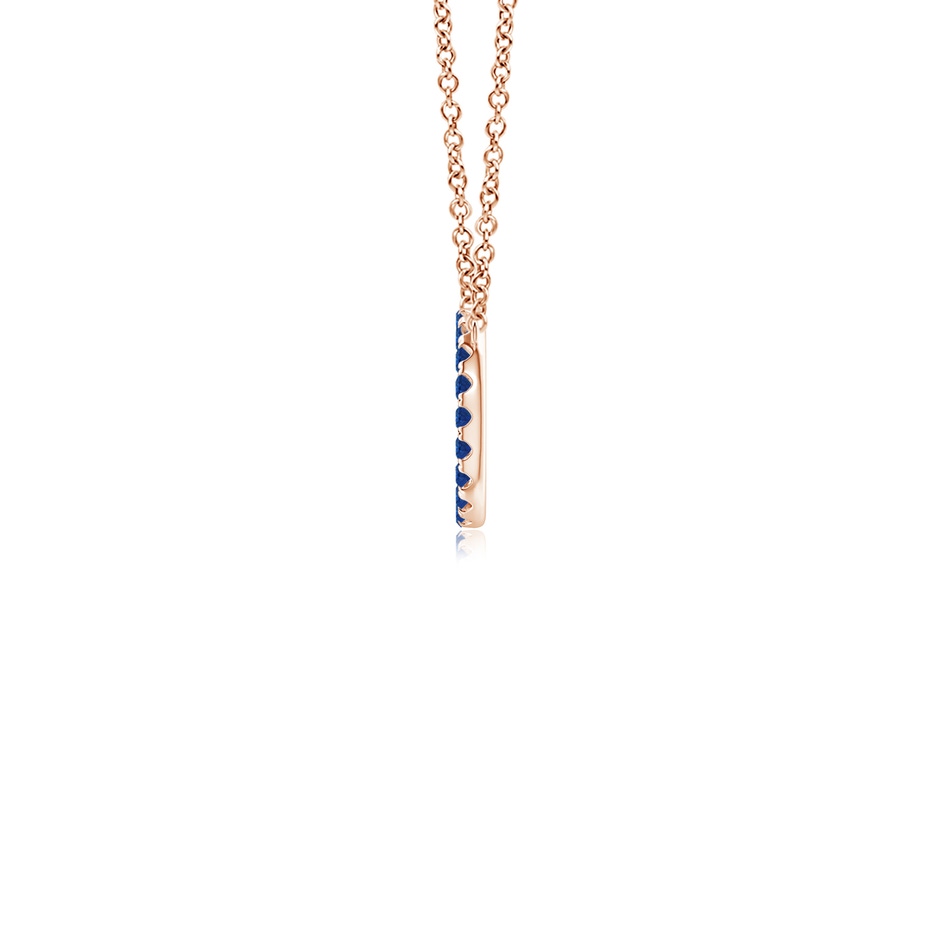 1.5mm AAA Blue Sapphire Open Circle Eternity Pendant in Rose Gold side-1