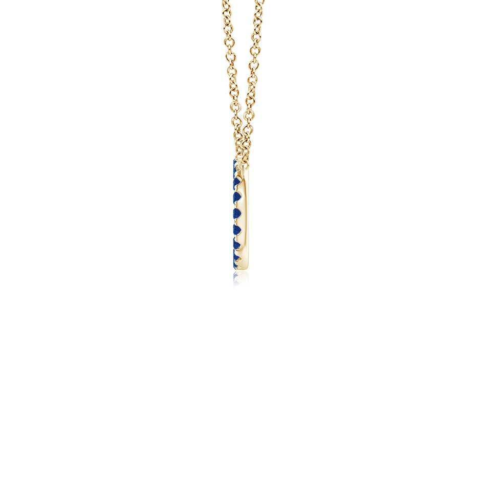 1.5mm AAA Blue Sapphire Open Circle Eternity Pendant in Yellow Gold side-1