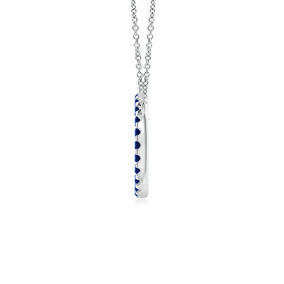 2mm AAAA Blue Sapphire Open Circle Eternity Pendant in P950 Platinum side-1