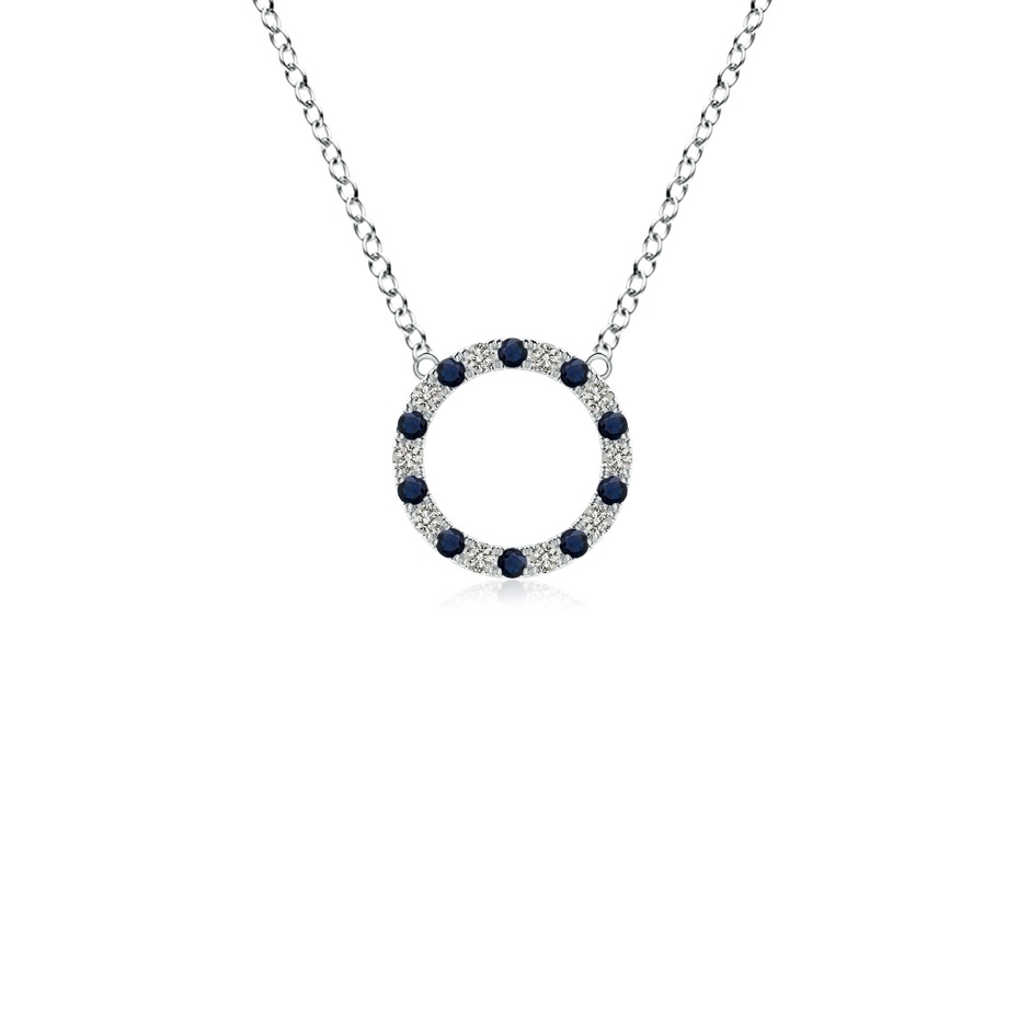 1.5mm A Sapphire and Diamond Open Circle Eternity Pendant in P950 Platinum 