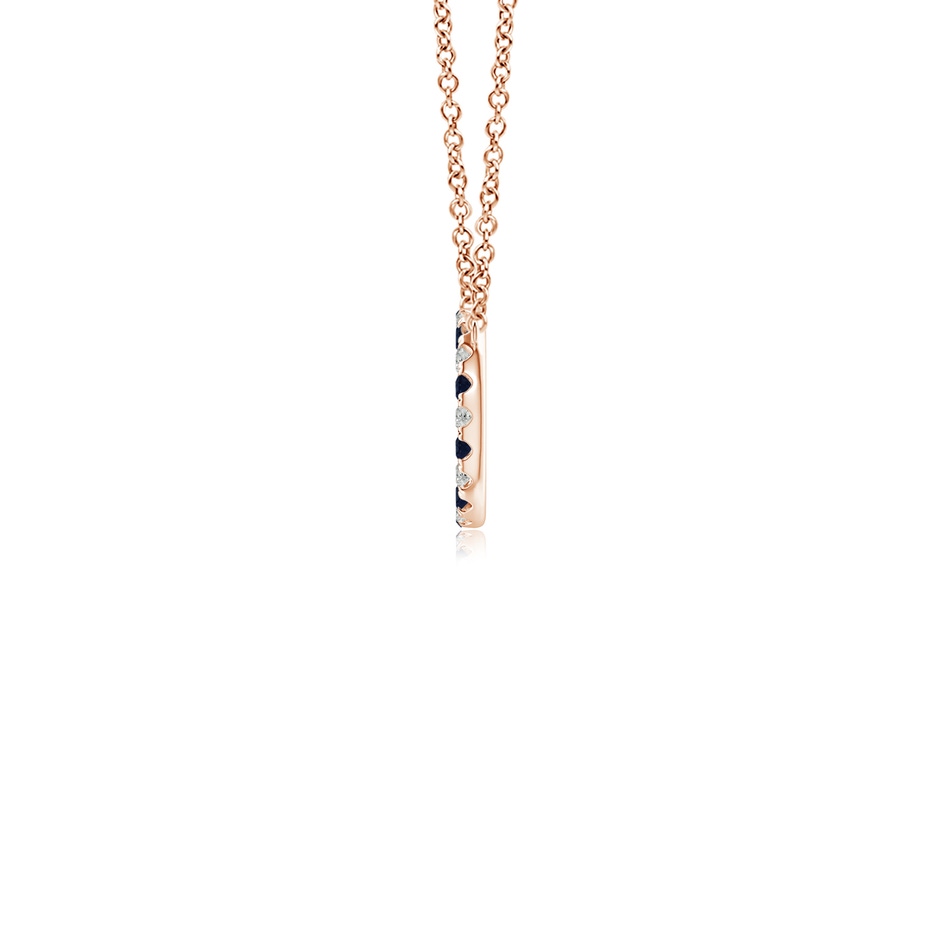 1.5mm A Sapphire and Diamond Open Circle Eternity Pendant in Rose Gold side 199