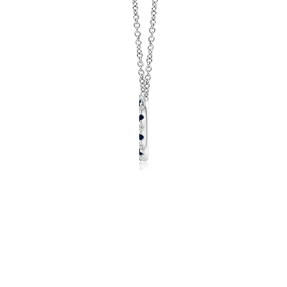 1.5mm A Sapphire and Diamond Open Circle Eternity Pendant in White Gold side 199