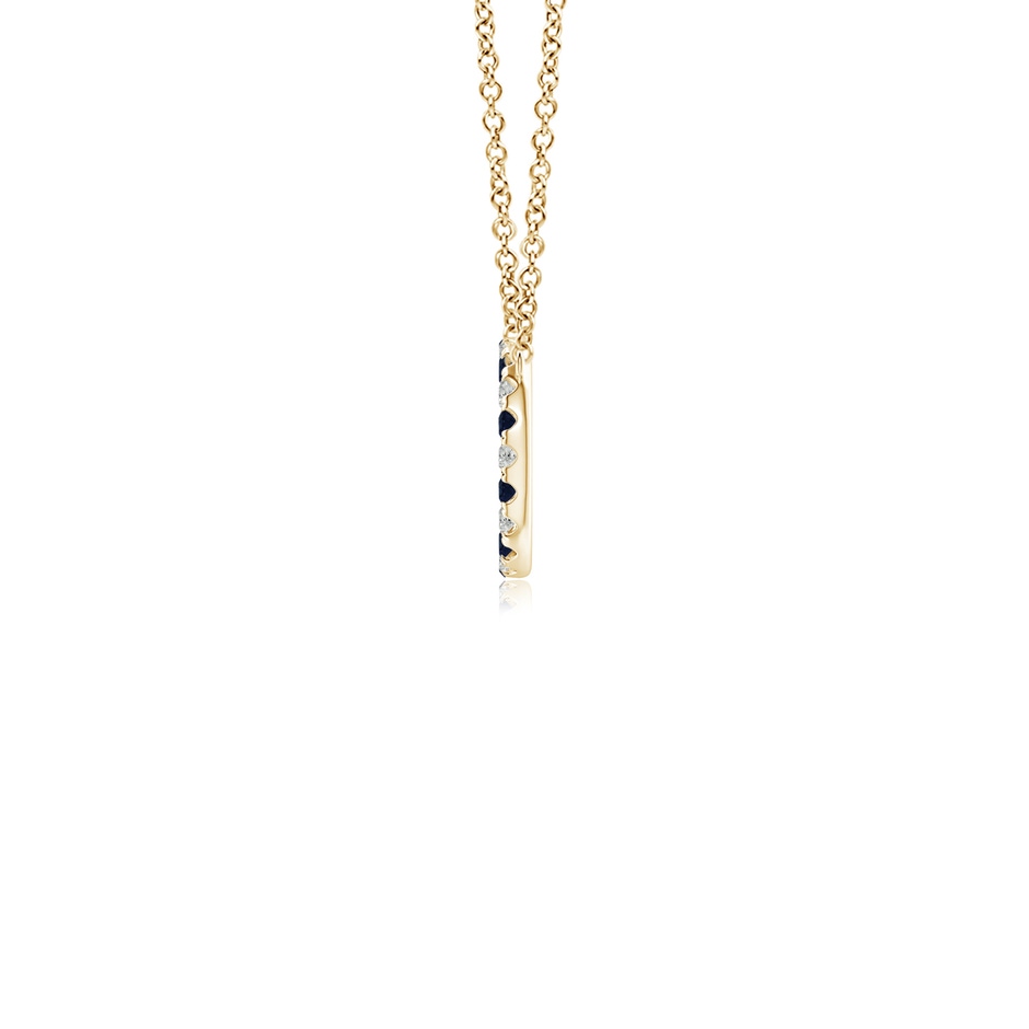 1.5mm A Sapphire and Diamond Open Circle Eternity Pendant in Yellow Gold side 199