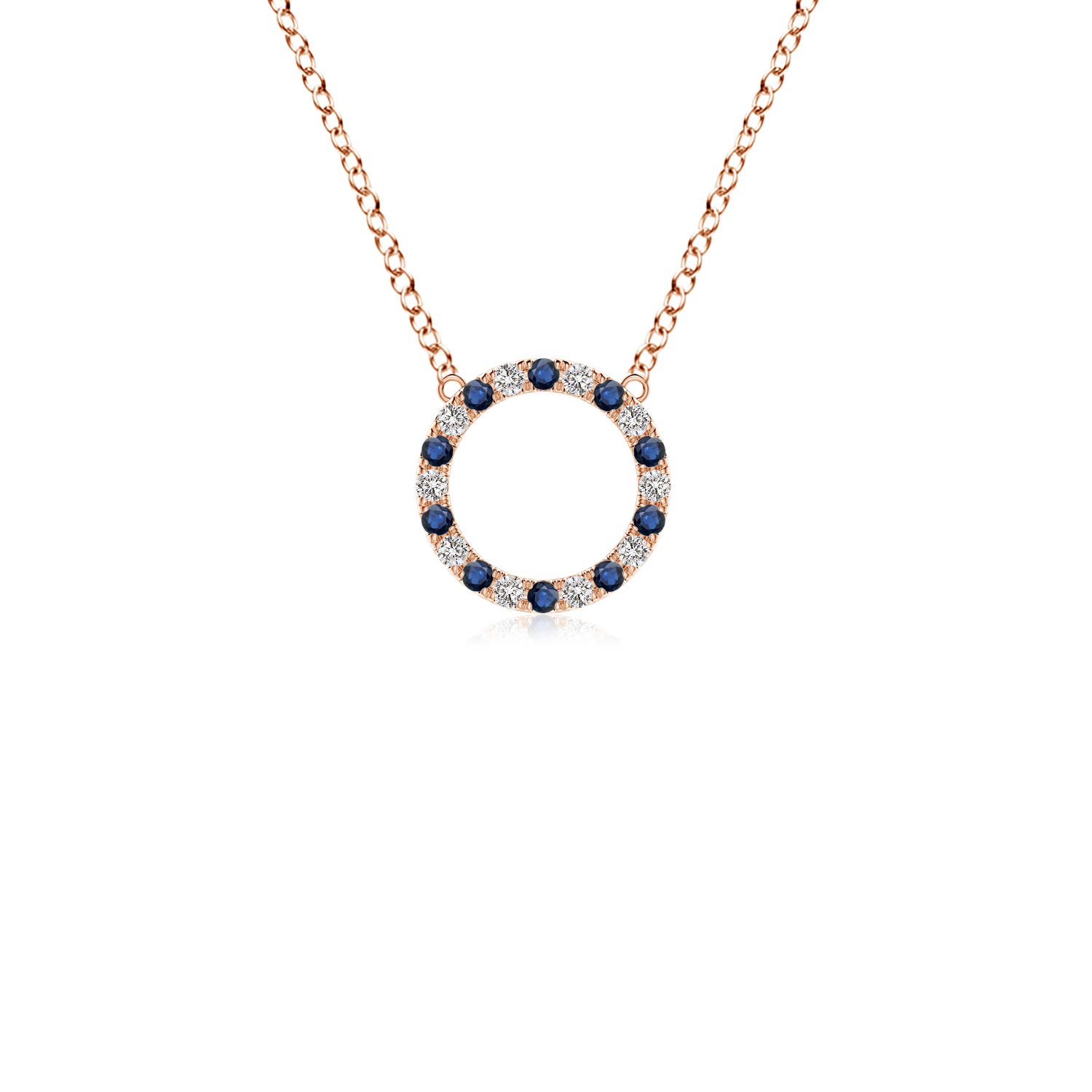 AA - Blue Sapphire / 0.34 CT / 14 KT Rose Gold