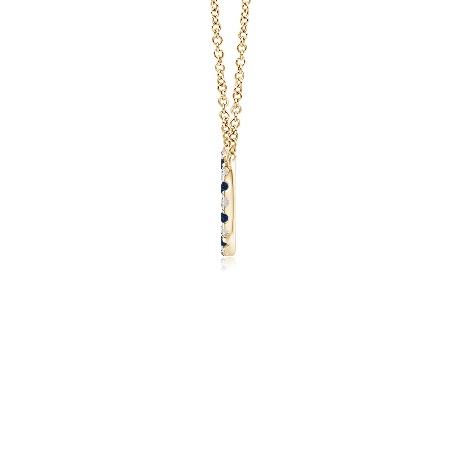 1.5mm AA Sapphire and Diamond Open Circle Eternity Pendant in Yellow Gold side 199