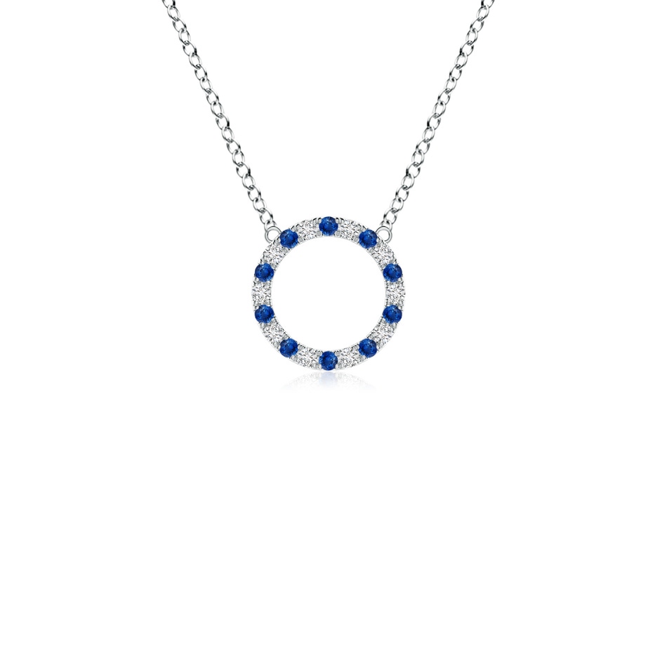 1.5mm AAA Sapphire and Diamond Open Circle Eternity Pendant in P950 Platinum 