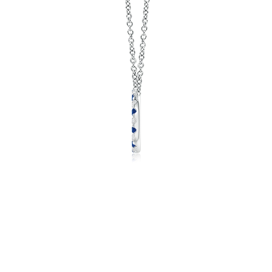 1.5mm AAA Sapphire and Diamond Open Circle Eternity Pendant in P950 Platinum side 199