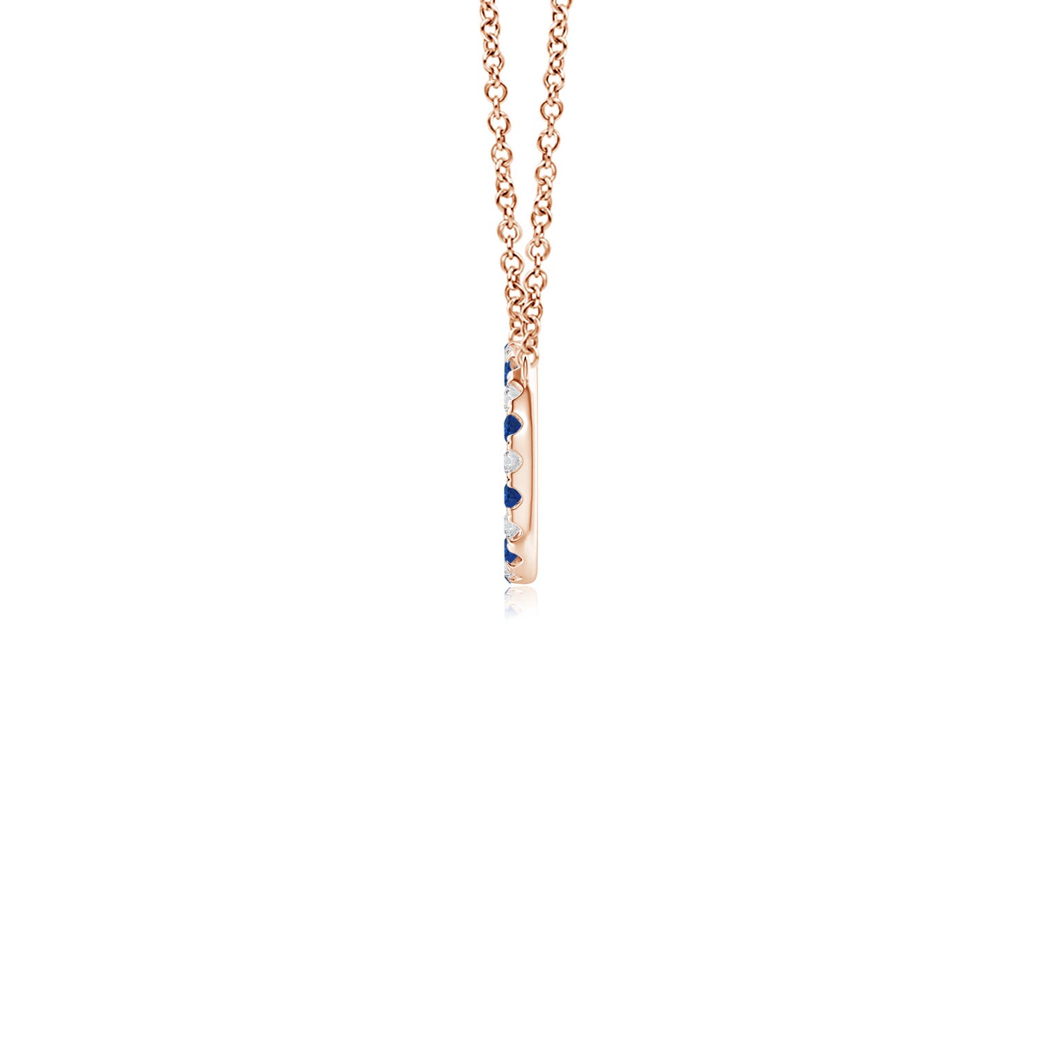 AAA - Blue Sapphire / 0.34 CT / 14 KT Rose Gold