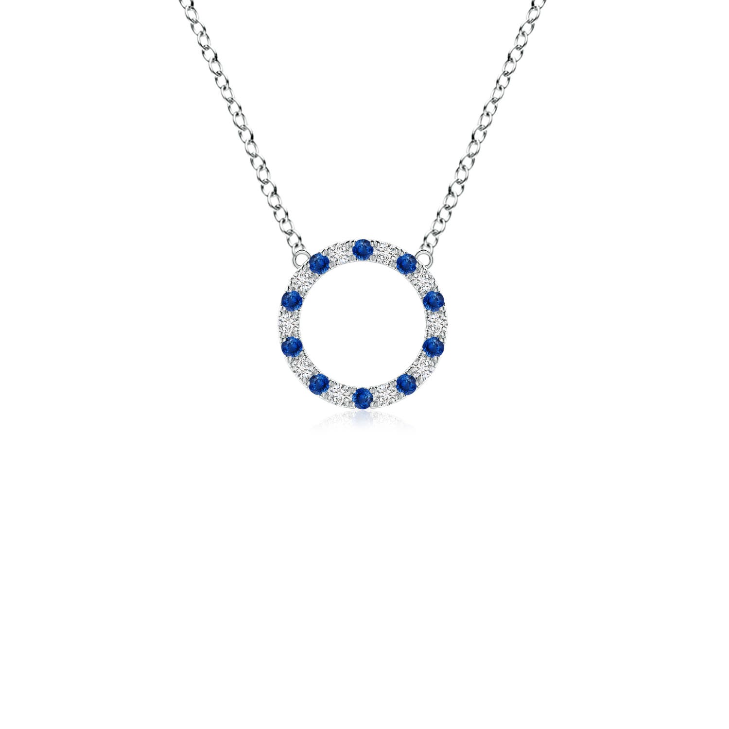 Royal Blue fine silver enamel open circle karma eternity necklace with –  Seaside Harmony Jewelry