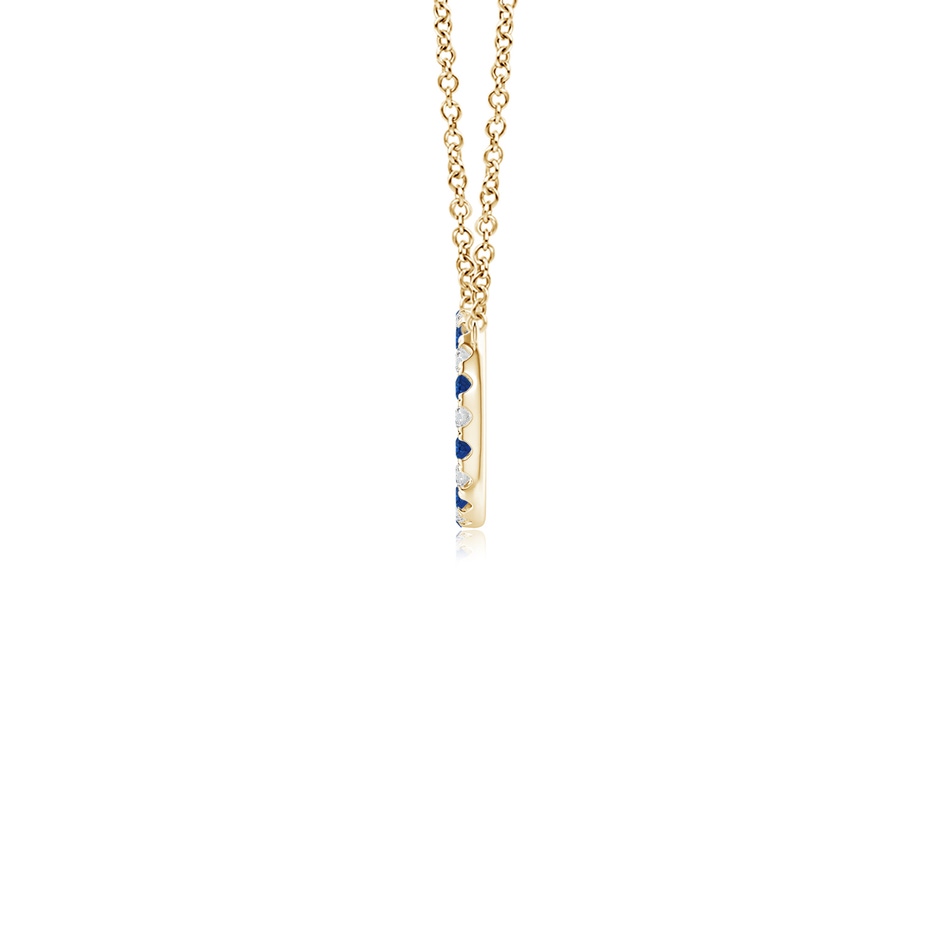 1.5mm AAA Sapphire and Diamond Open Circle Eternity Pendant in Yellow Gold side 199