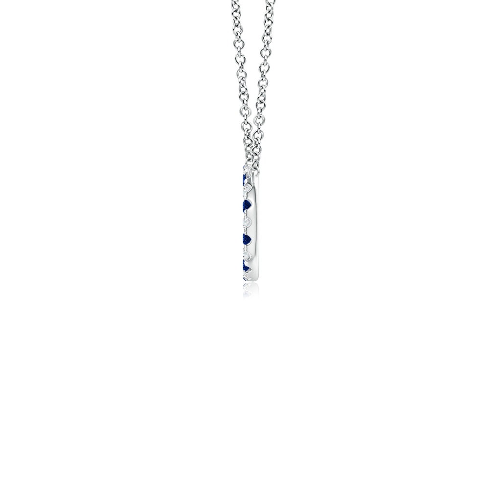 1.5mm AAAA Sapphire and Diamond Open Circle Eternity Pendant in P950 Platinum - side 199