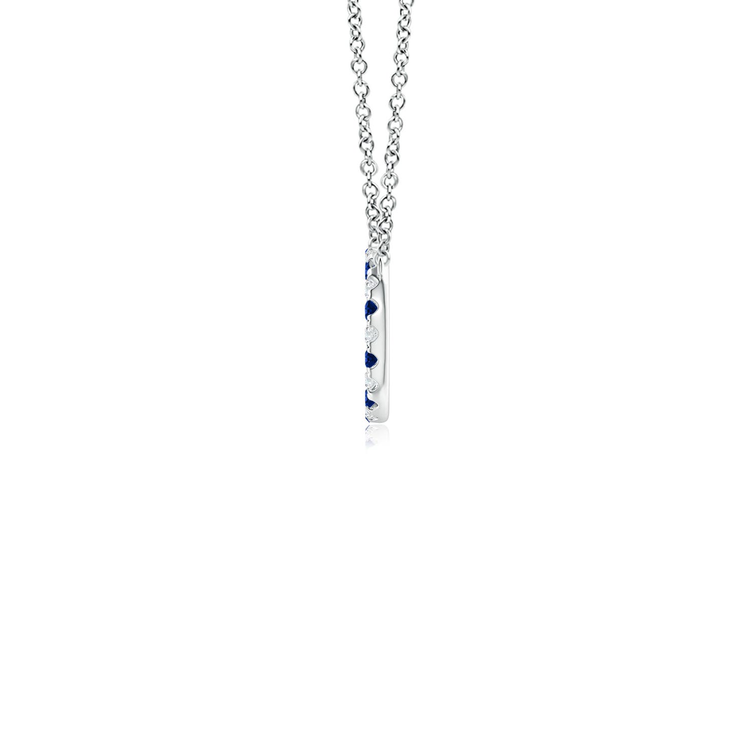 AAAA - Blue Sapphire / 0.34 CT / 14 KT White Gold