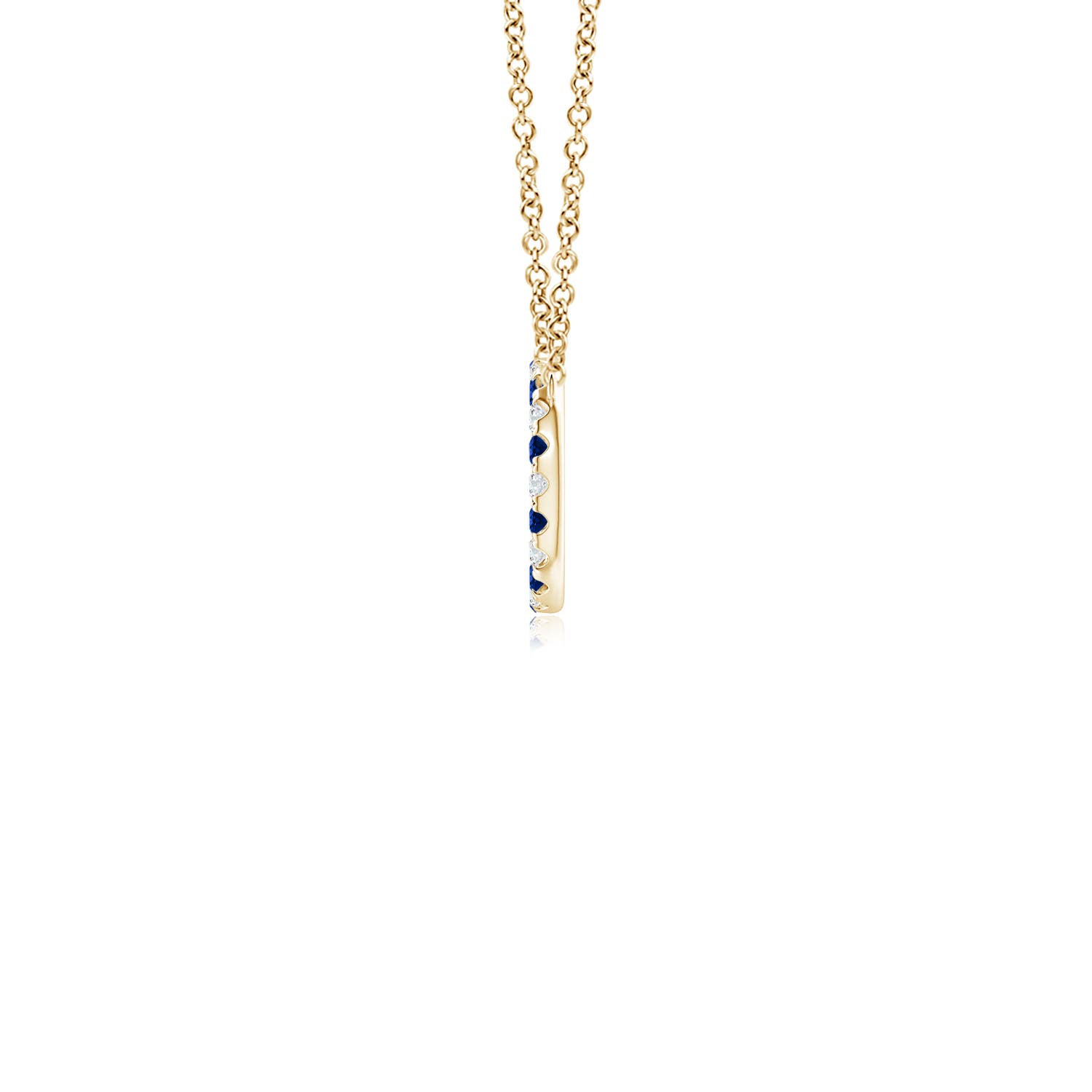 AAAA - Blue Sapphire / 0.34 CT / 14 KT Yellow Gold