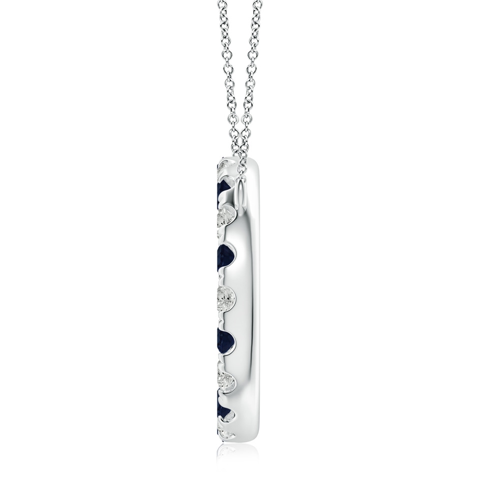 3.5mm A Sapphire and Diamond Open Circle Eternity Pendant in White Gold side 199