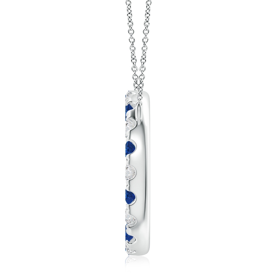3.5mm AAA Sapphire and Diamond Open Circle Eternity Pendant in P950 Platinum side 199