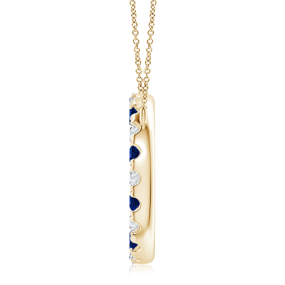 3.5mm Lab-Grown Sapphire and Diamond Open Circle Eternity Pendant in Yellow Gold side 199