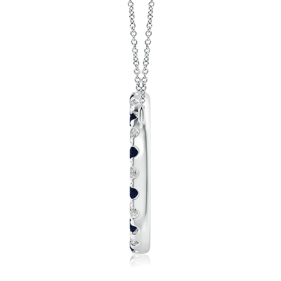 3mm A Sapphire and Diamond Open Circle Eternity Pendant in White Gold side 199