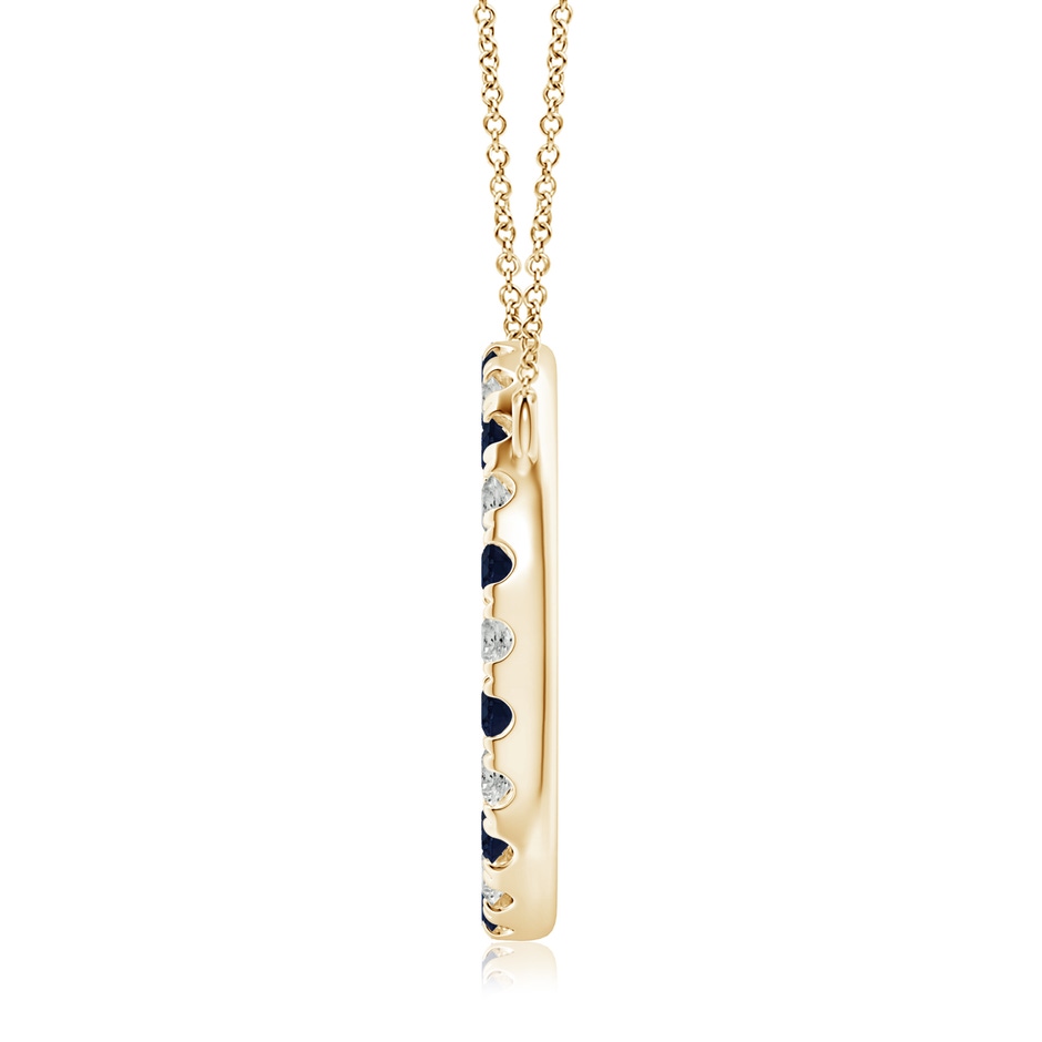 3mm A Sapphire and Diamond Open Circle Eternity Pendant in Yellow Gold side 199