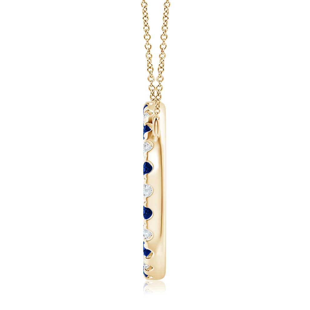3mm Lab-Grown Sapphire and Diamond Open Circle Eternity Pendant in Yellow Gold - side 199