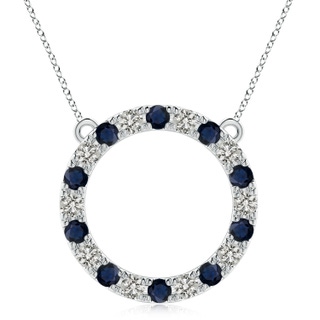 4mm A Sapphire and Diamond Open Circle Eternity Pendant in P950 Platinum