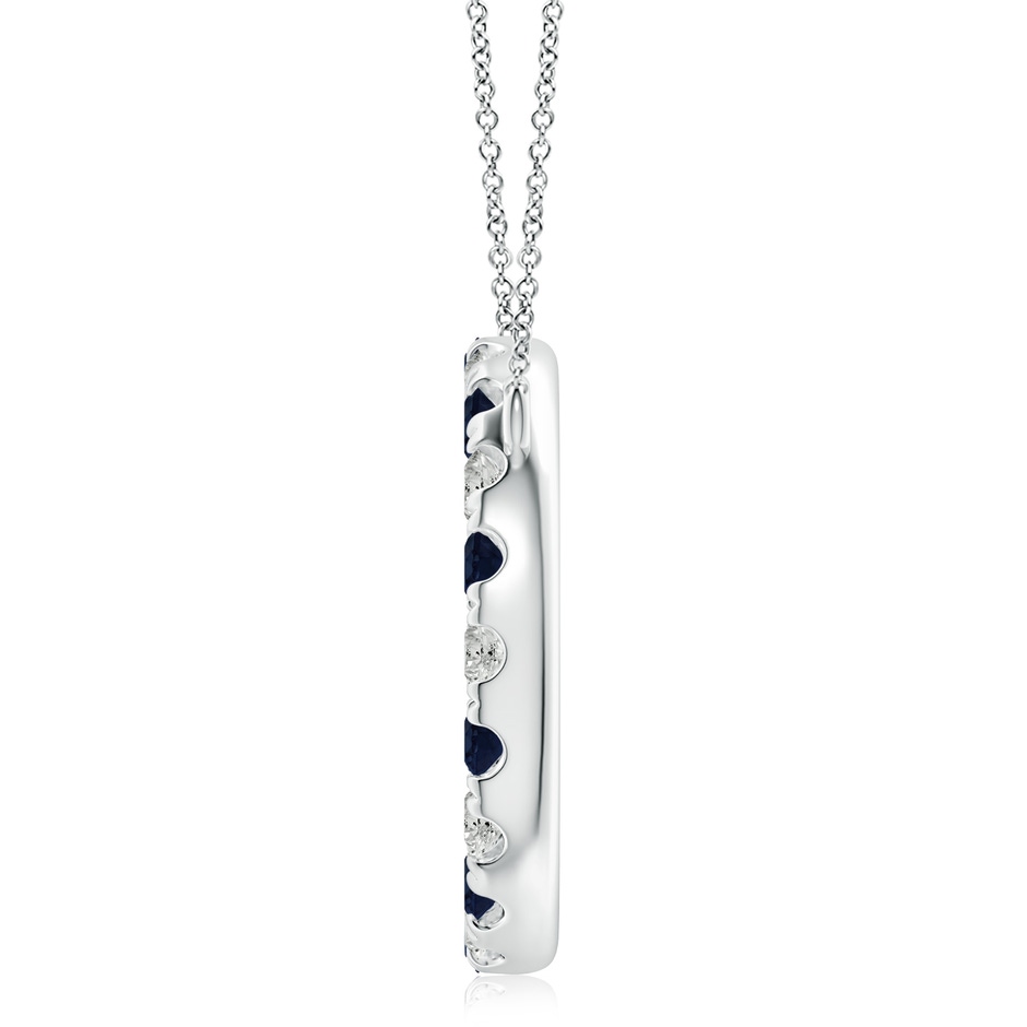 4mm A Sapphire and Diamond Open Circle Eternity Pendant in P950 Platinum side 199