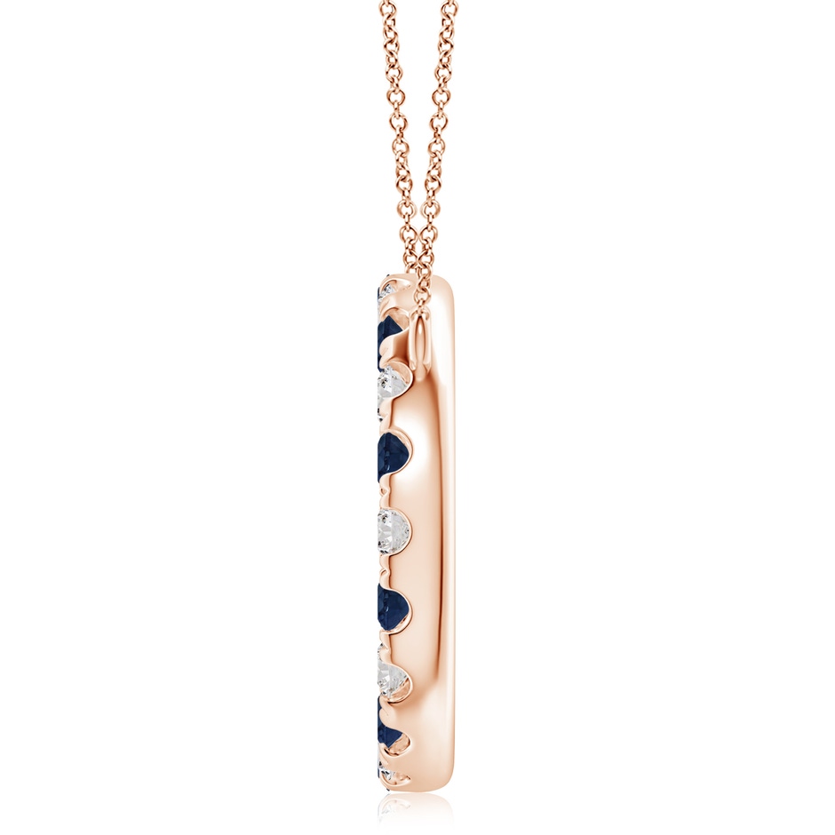4mm AA Sapphire and Diamond Open Circle Eternity Pendant in Rose Gold side 199