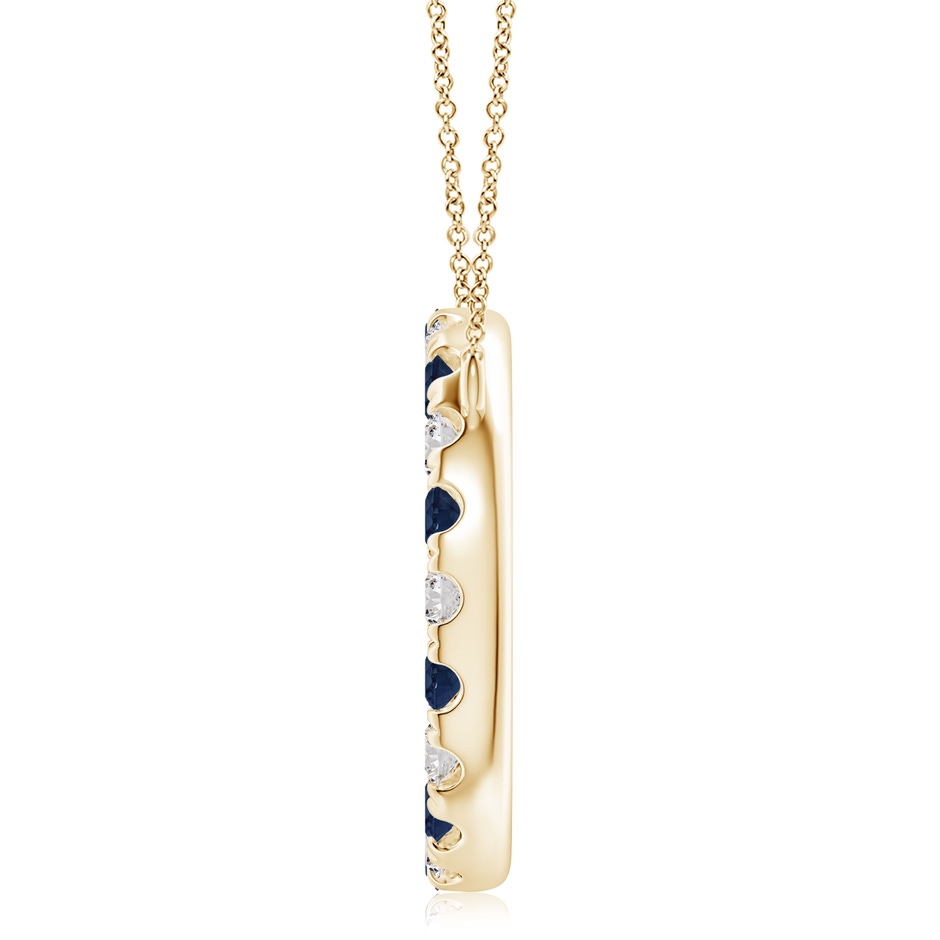 4mm AA Sapphire and Diamond Open Circle Eternity Pendant in Yellow Gold side 199