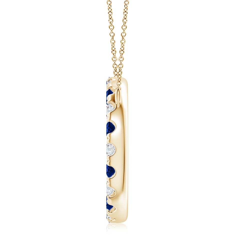 4mm AAAA Sapphire and Diamond Open Circle Eternity Pendant in 18K Yellow Gold side 199