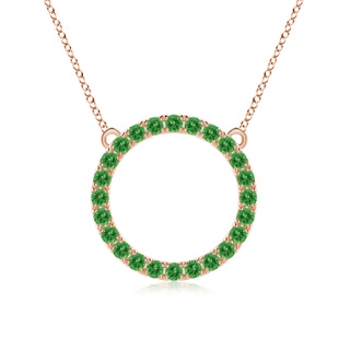 2.5mm AAAA Tsavorite Open Circle Eternity Pendant in Rose Gold