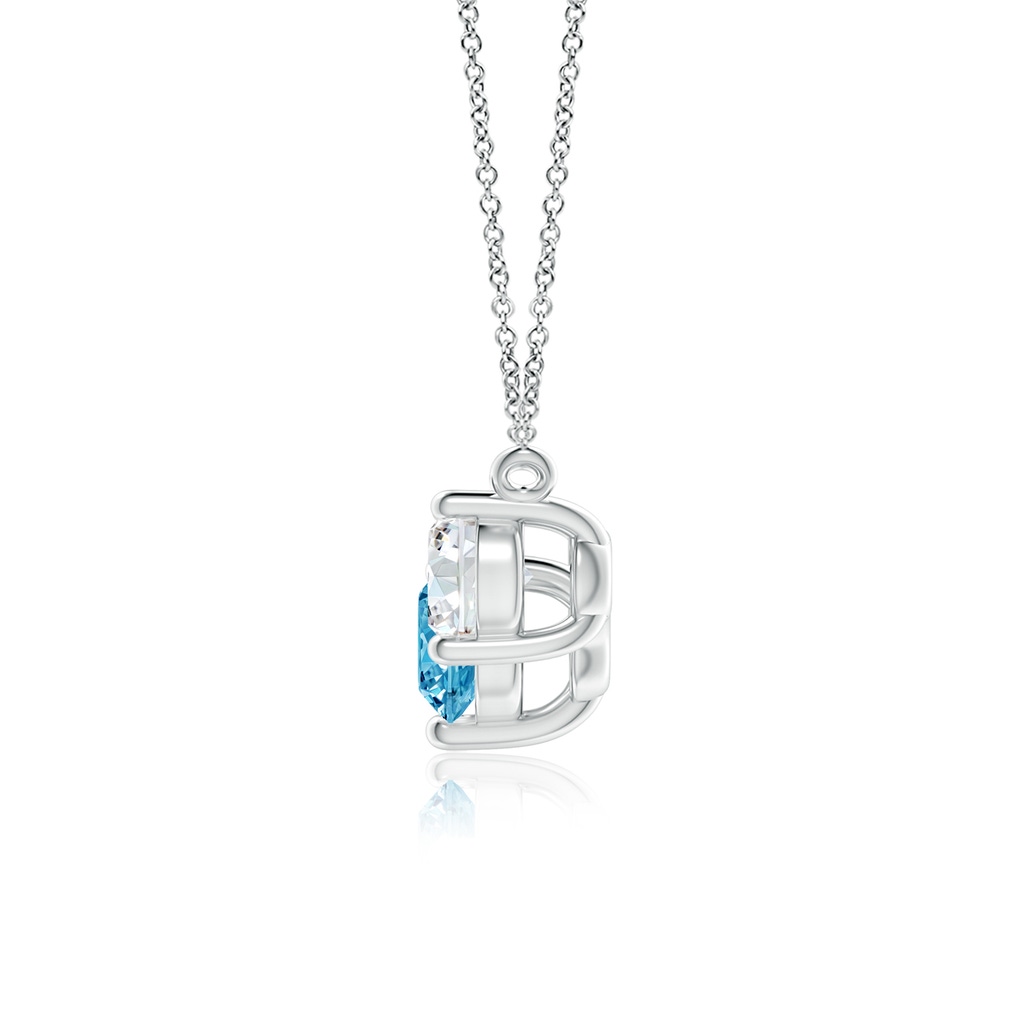 6mm AAAA Classic Fancy Intense Blue and White Diamond Necklace in White Gold - side 199