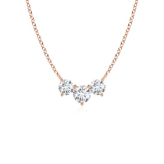 4mm GVS2 Classic Trio Diamond Necklace in 9K Rose Gold