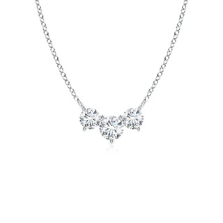 4mm GVS2 Classic Trio Diamond Necklace in White Gold