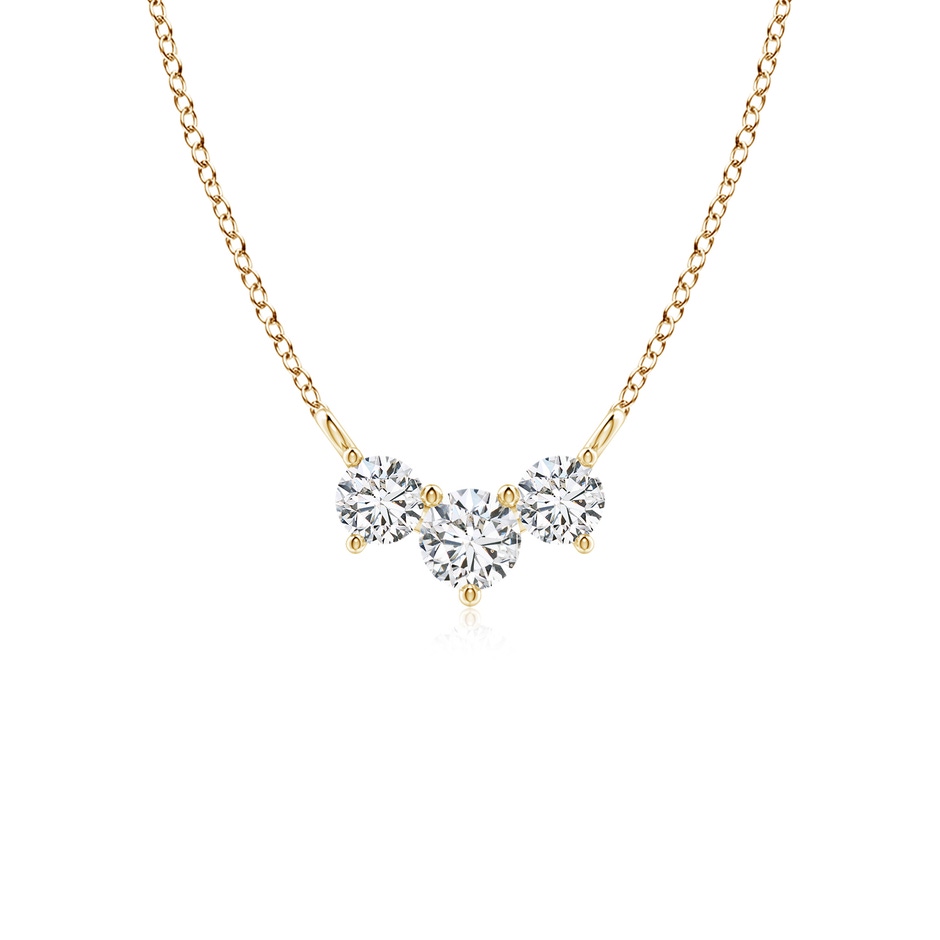 4mm HSI2 Classic Trio Diamond Necklace in Yellow Gold 