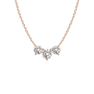 4mm IJI1I2 Classic Trio Diamond Necklace in 9K Rose Gold