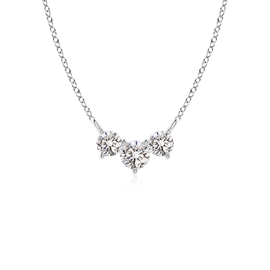 4mm IJI1I2 Classic Trio Diamond Necklace in White Gold 