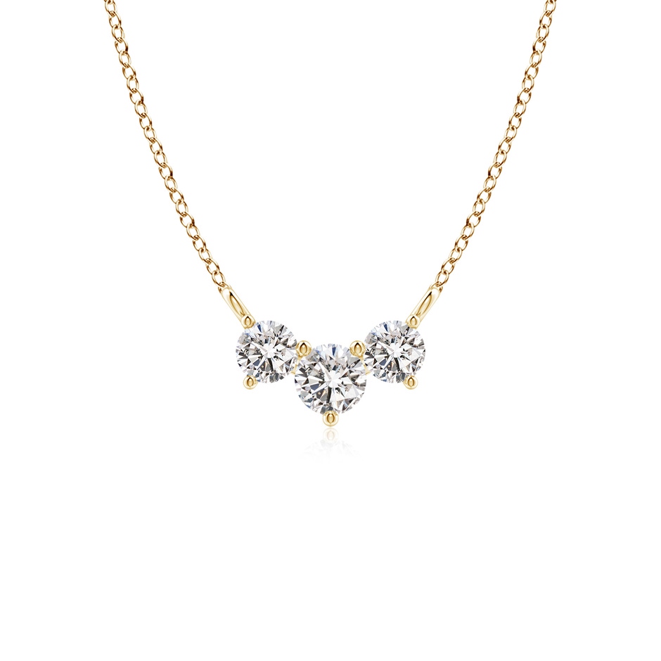 4mm IJI1I2 Classic Trio Diamond Necklace in Yellow Gold 