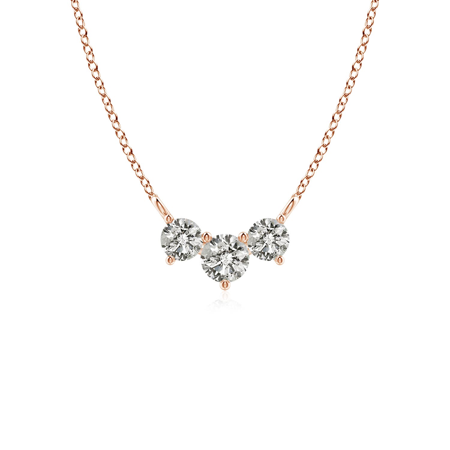 4mm KI3 Classic Trio Diamond Necklace in Rose Gold