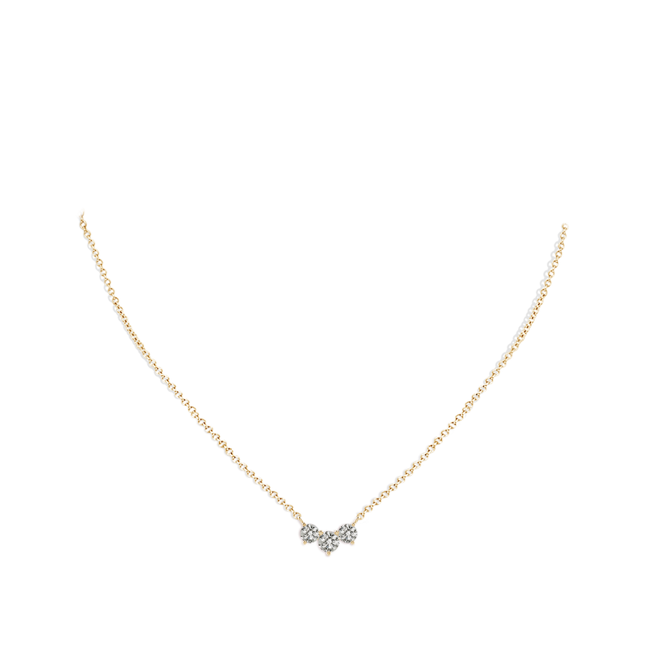 5mm KI3 Classic Trio Diamond Necklace in Yellow Gold pen