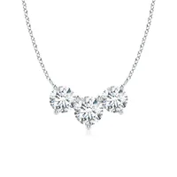 Classic Trio Round Diamond Necklace