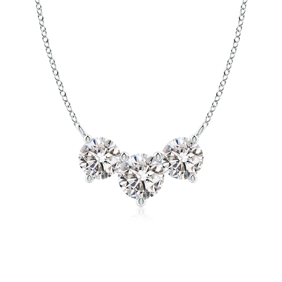 6mm IJI1I2 Classic Trio Diamond Necklace in White Gold 