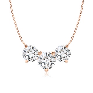 7mm HSI2 Classic Trio Diamond Necklace in Rose Gold