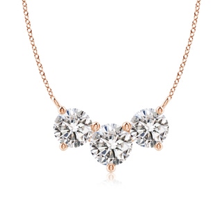 7mm IJI1I2 Classic Trio Diamond Necklace in Rose Gold