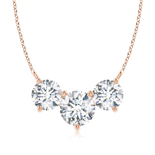 8.1mm GVS2 Classic Trio Diamond Necklace in Rose Gold