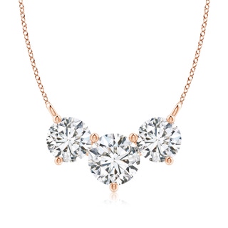8.1mm HSI2 Classic Trio Diamond Necklace in 9K Rose Gold