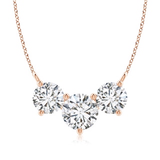 8.1mm HSI2 Classic Trio Diamond Necklace in Rose Gold