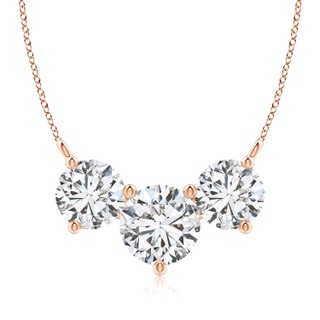 8.9mm HSI2 Classic Trio Diamond Necklace in 9K Rose Gold