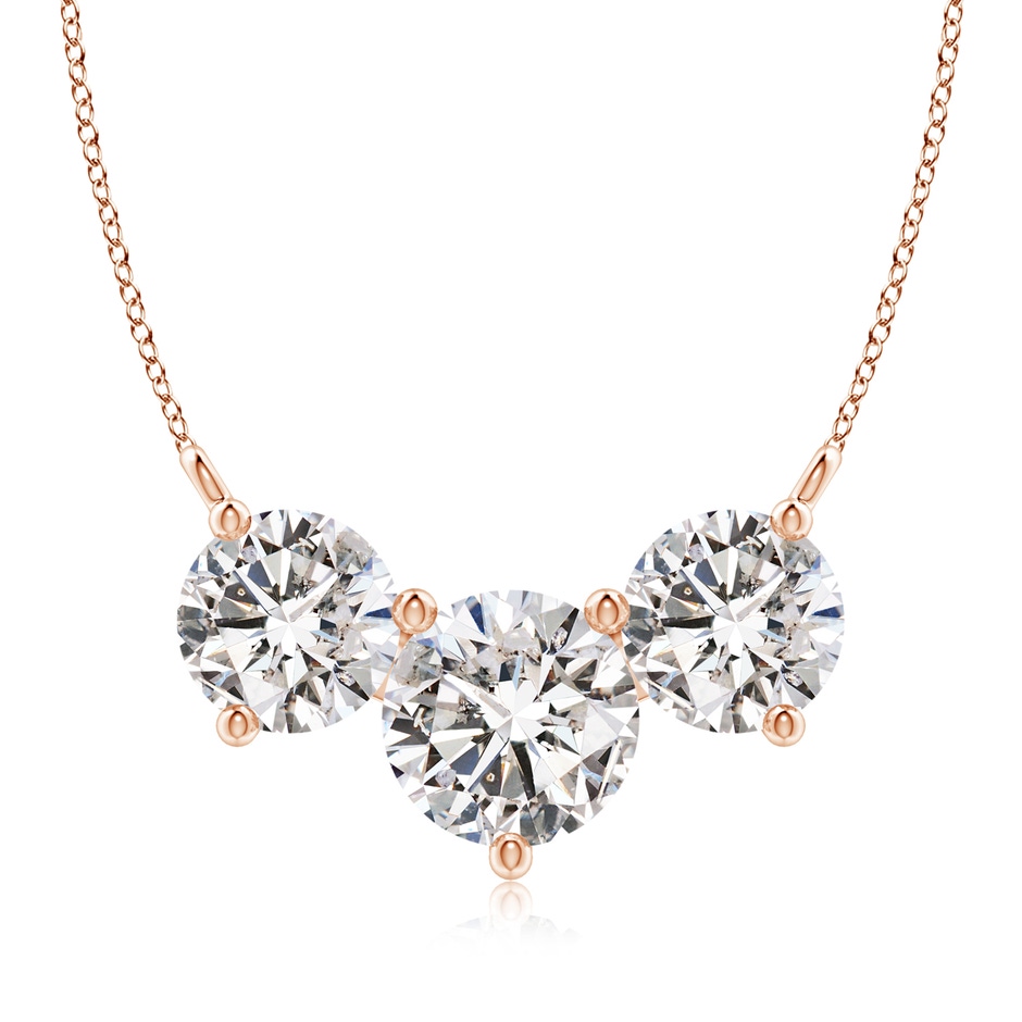 8.9mm IJI1I2 Classic Trio Diamond Necklace in Rose Gold 
