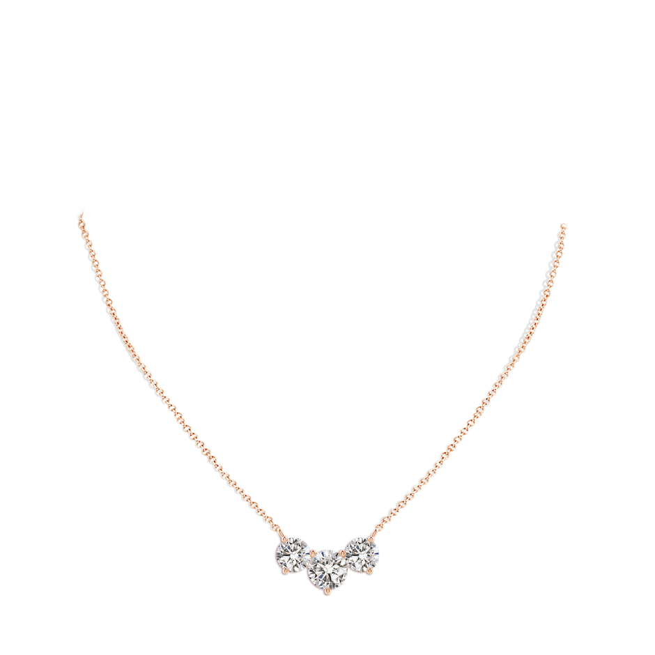 8.9mm IJI1I2 Classic Trio Diamond Necklace in Rose Gold pen