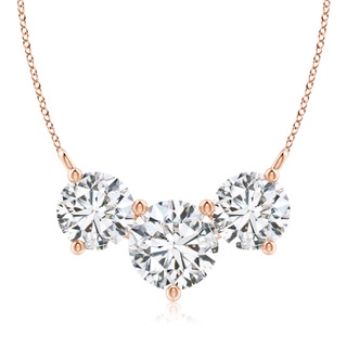 9.2mm HSI2 Classic Trio Diamond Necklace in Rose Gold