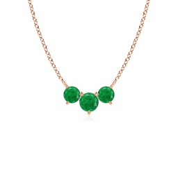 Three Stone Emerald Three Stone Necklaces & Pendants